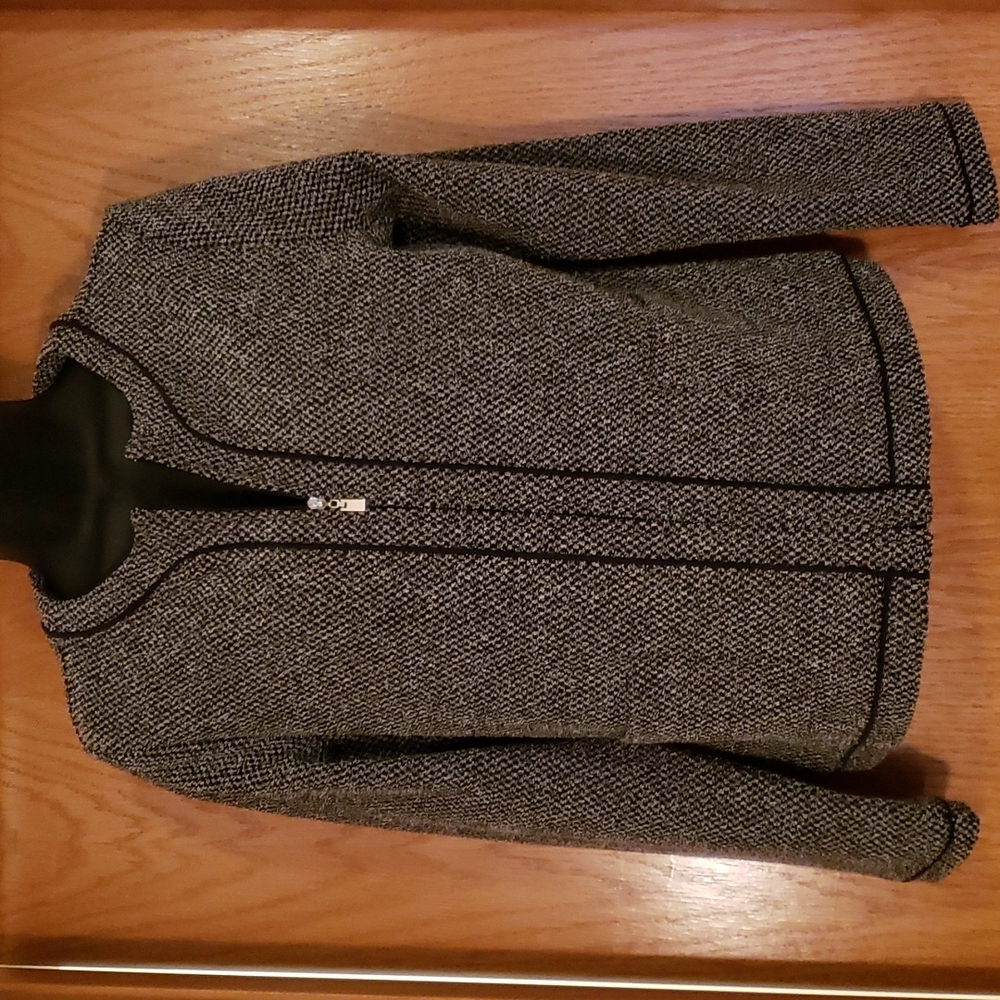 Emma James Black & Gray Tweed Jacket Size Small